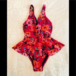 Colorful floral onepiece swim